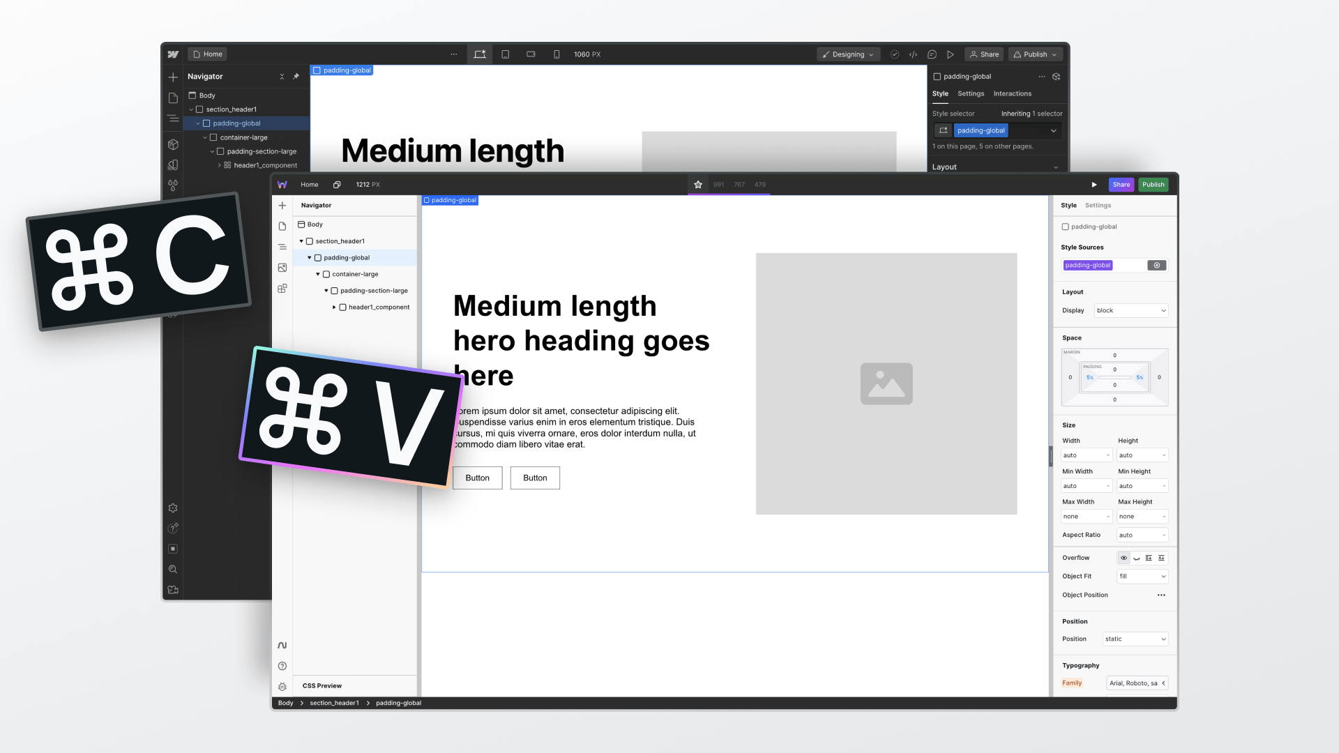 Webstudio UI building Radix menu