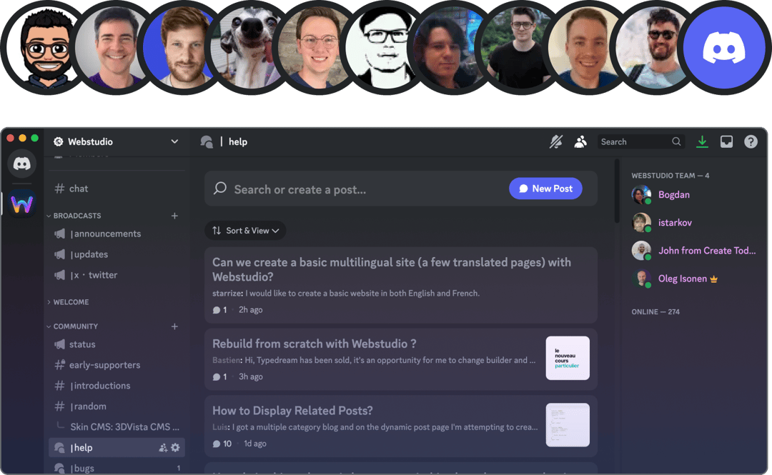 community member icons and discord screenshot